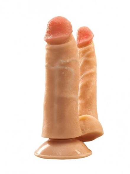 Анально-вагинальный фаллоимитатор с ионами серебра №8 телесного цвета - 13,5 см.
