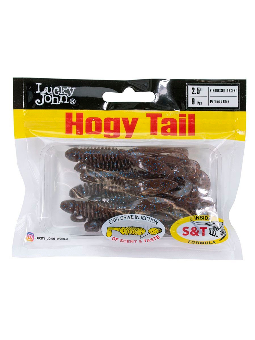 Твистеры съедобные искусственные LJ Pro Series Hogy Tail 2,5in (06.35)/S19 9 шт. в упак.