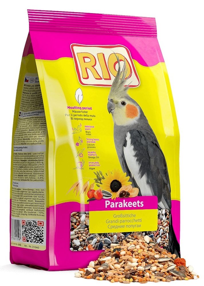 RIO. Корм для средних попугаев в период линьки 500 г.
