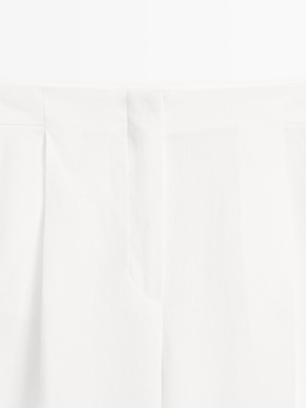 Massimo Dutti Костюмные брюки из 100% льна с защипами, белый