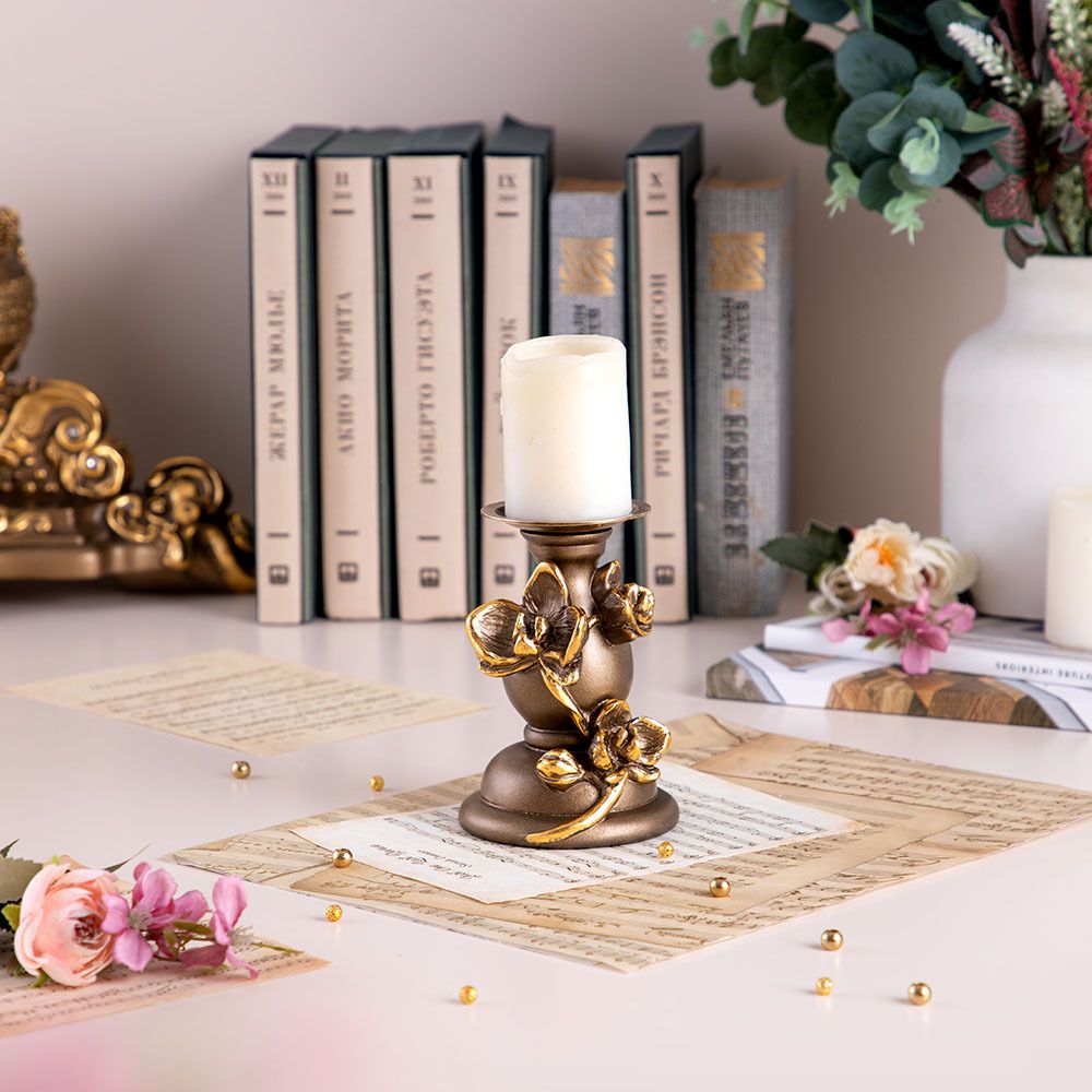 Подсвечник Орхидея Чарми Бронза