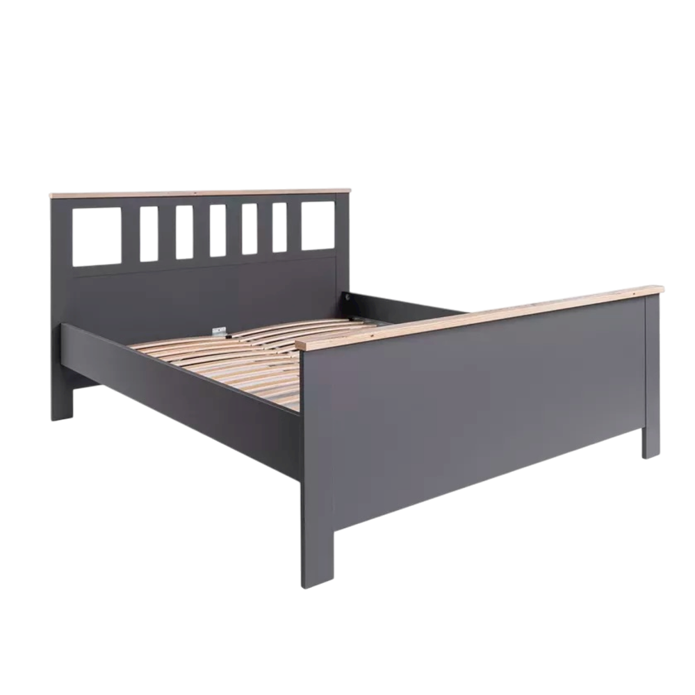 САГА кровать двойная 160х200, габариты: 173.6х208.7х100.7 см, серый/ясень