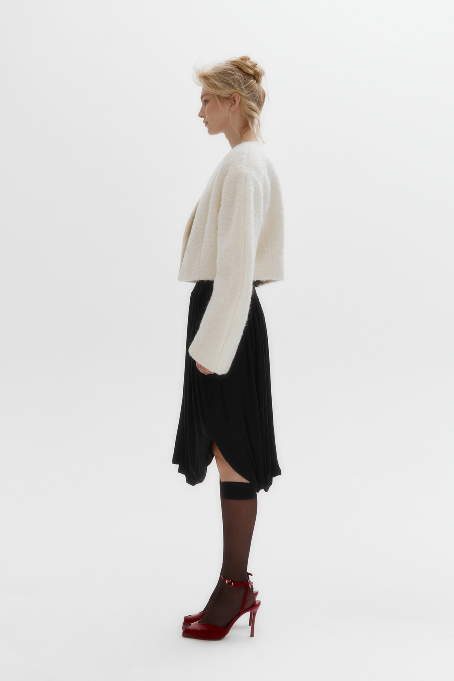 Трикотажная юбка с драпировками