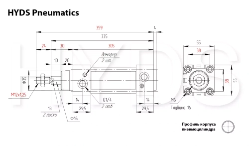DSBG-40-200-PPV-A-N3 Пневмоцилиндр