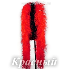 Боа страуса, 6 нитей, Красное, длина нити 15-18 см