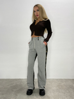 Штаны спортивные 2926 широкие на резинке с вставкой камуфляж\Серый оптом