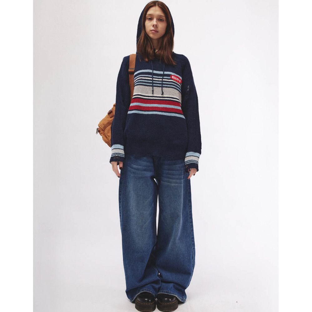 Свитер БИЧ с капюшоном синий