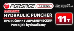 Пробойник гидравлический ручной с карданным присоединением 11т(?22, 27.5, 34, 43, 49, 60мм, сталь нерж.-1.6мм, медь/алюм.-3.2мм,ход штока-22мм)в кейсе Forsage F-71002C