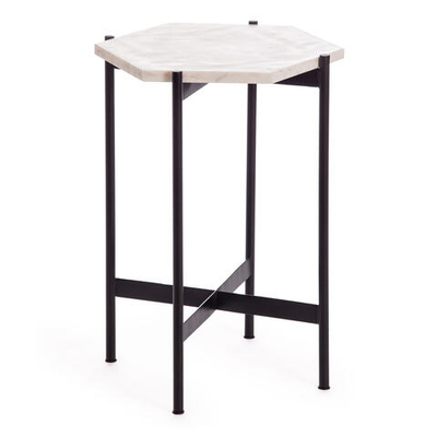 Столик кофейный Secret De Maison FENDY ( mod. 11980 ) алюминиевый сплав/мрамор, 38*38*53 см, античная медь