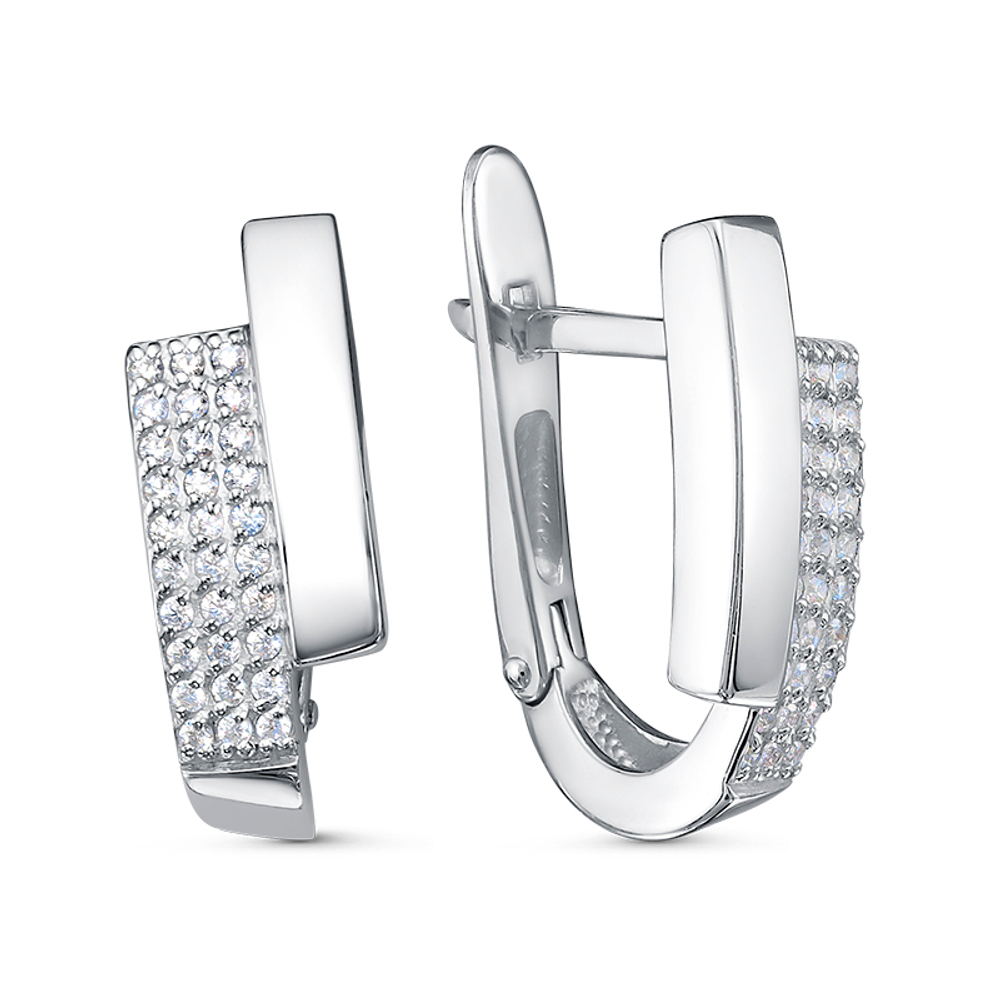 Серьги из серебра 925 пробы с Фианит