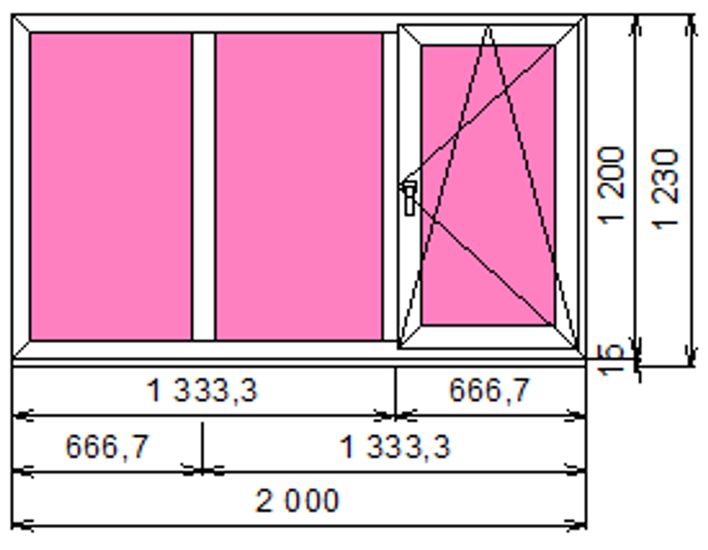 Пластиковое окно 1200 х 2000 ТермА Эко