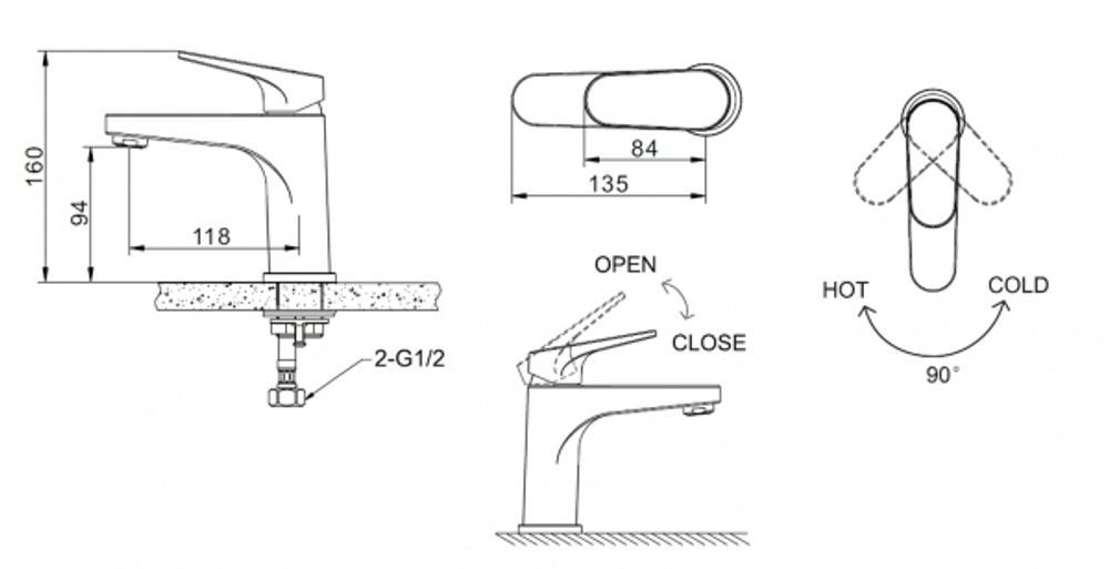 Комплект для ванной комнаты Bravat Eler 3 в 1 F00450CP