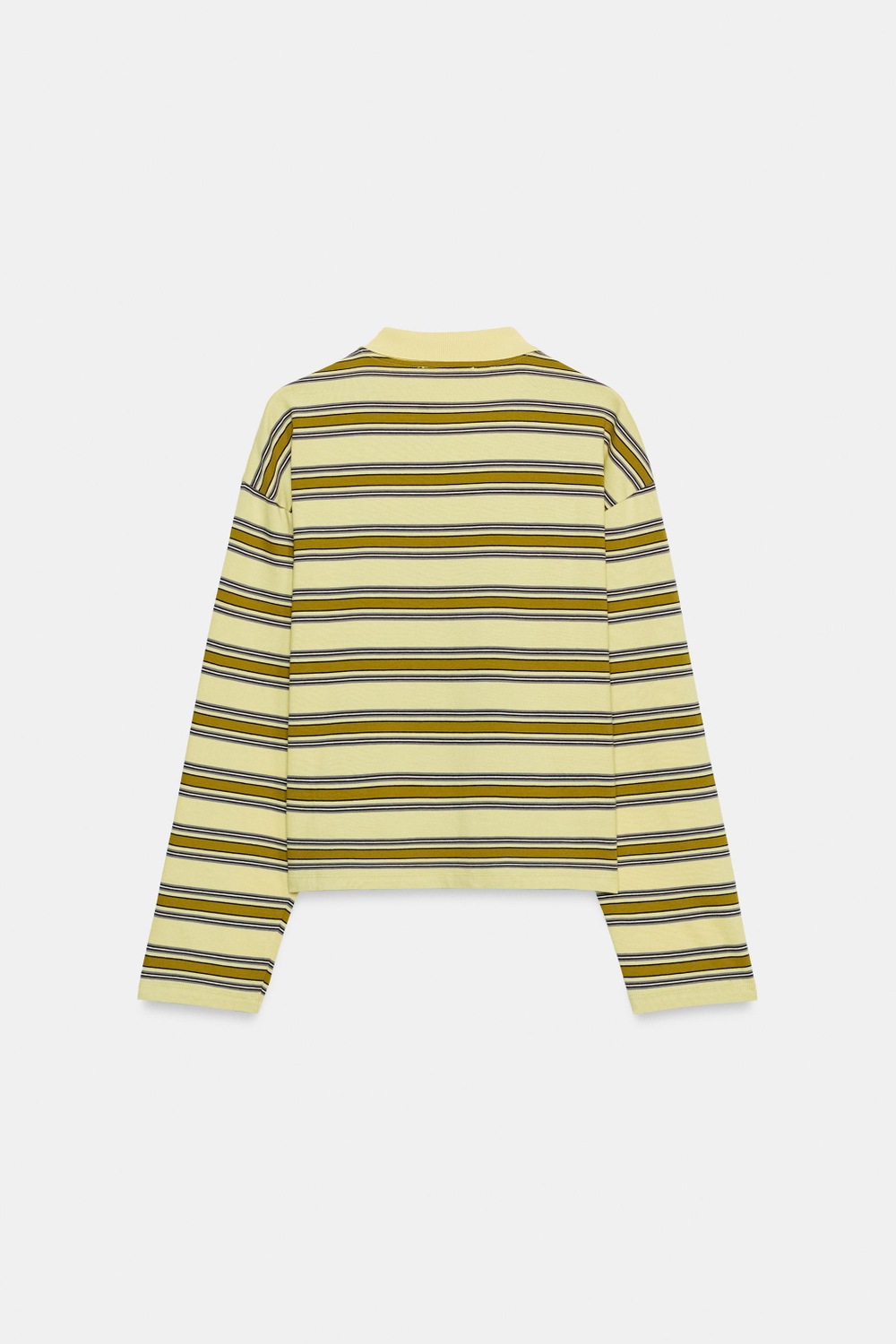 ZARA ПОЛО В ПОЛОСКУ С ДЛИННЫМ РУКАВОМ, ЖЕЛТЫЙ