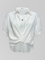 Рубашка ZHZ 3101 однотонная с коротким рукавом и майкой в комплекте