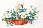 "Корзинка с незабудками"-0816/1 канва с рисунком