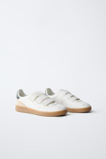 ZARA КРОССОВКИ С РЕМЕШКАМИ, БЕЛЫЙ