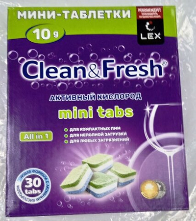 CLEAN&FRESH Таблетки для ПММ 5в1 "Clean & Fresh"  30шт (mini tabs)