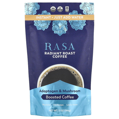 Rasa, Кофе с адаптогеном и грибами, растворимый, жареный кофе, 144 г (5 унций)