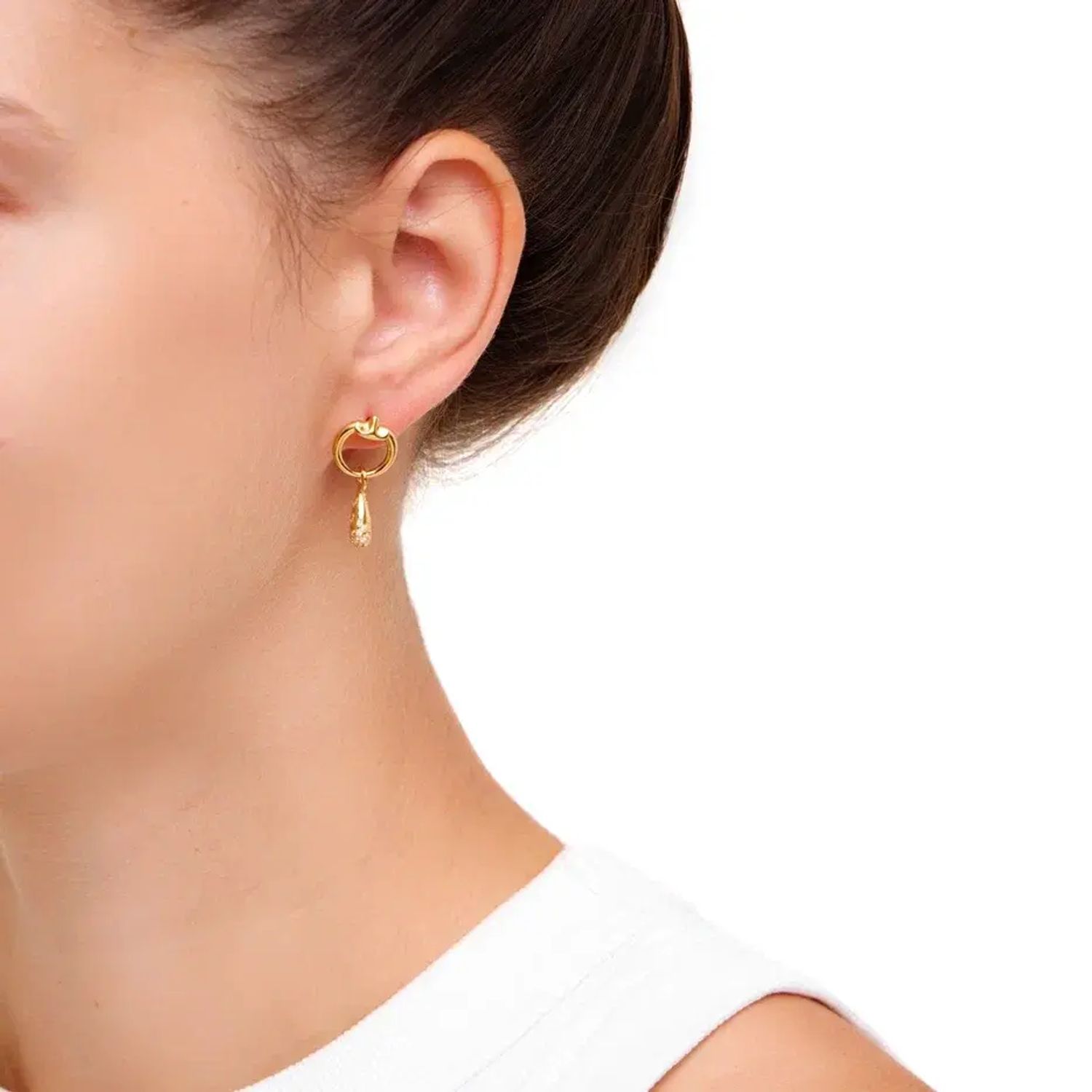 Серьги Crystal Saddle Earrings - Gold