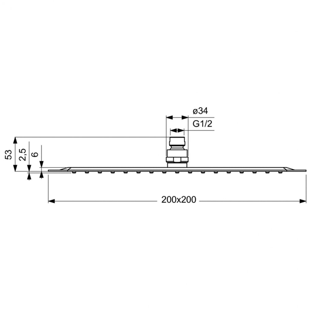 IDEALRAIN LUXE Квадратный верхний душ 200X200 мм B0387MY