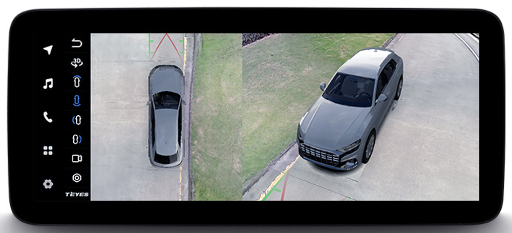 Магнитола для Chevrolet Cruze 2012-2015 (рамка черная) - Teyes LUX ONE 360 монитор 12.3" 2K QLED на Android 10, 6Гб+128Гб, CarPlay, 4G SIM-слот, 4 камеры в комплекте