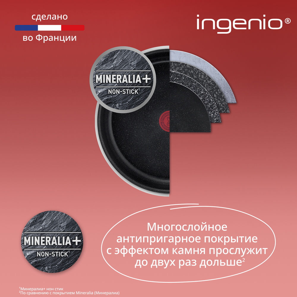 Набор посуды 6 предметов Tefal Ingenio Black Stone L3999002