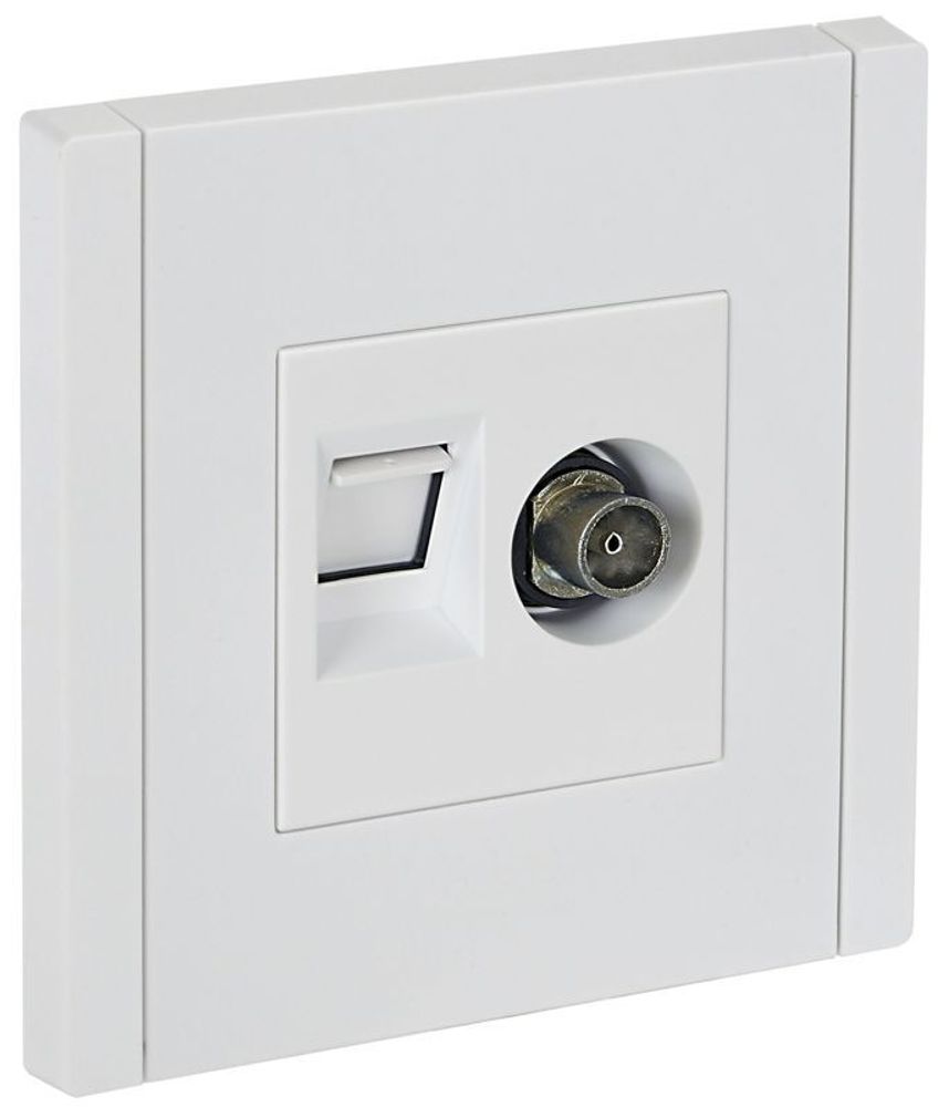 Розетка 2-м TV+RJ45 кат.5E FORTE&amp;PIANO FP236 бел. IEK FP-AK20-1-K01