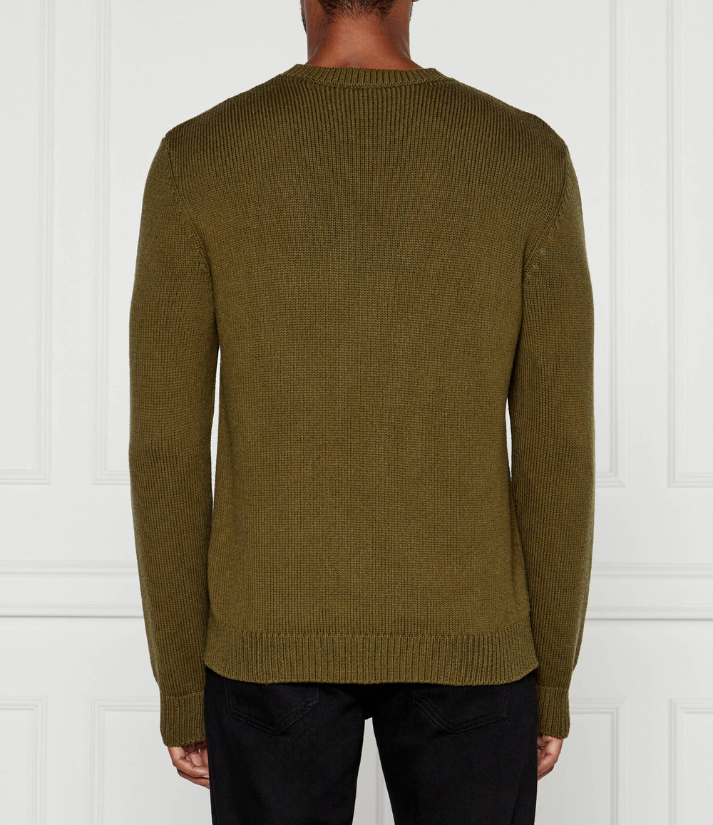 Хлопковый свитер Balmain - оливковый(DH1KD000 KG97)