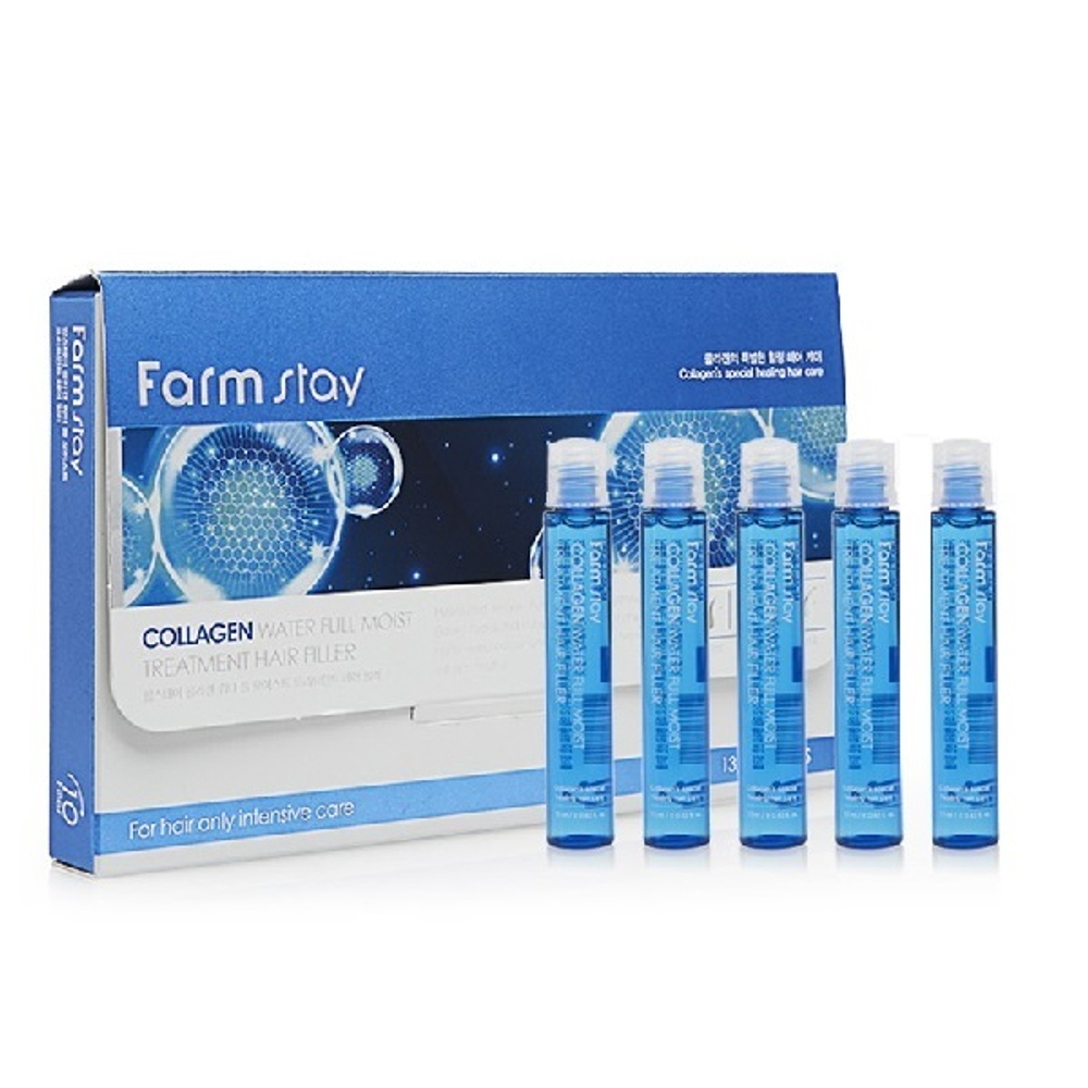 Увлажняющий филлер для волос с Коллагеном FarmStay Collagen Water Full Moist Treatment Hair Filler 5х13мл