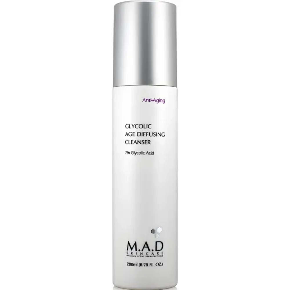 M.A.D. GLYCOLIC AGE DIFFUSING CLEANSER Очищающий гель с 7% гликолевой кислотой предотвращающий старение кожи