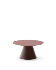 Журнальный столик Wilshire из стекла и стали терракотовый Ø80cm