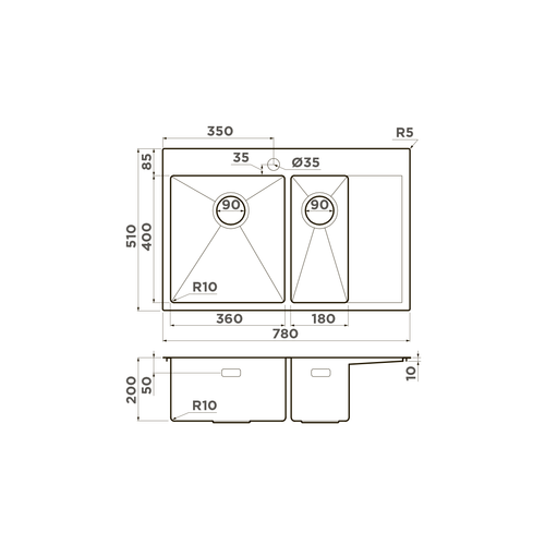 кухонная мойка Omoikiri Akisame 78-2-L-LG нерж. сталь/светлое золото