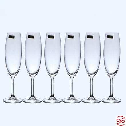 Набор бокалов для шампанского Crystalite Bohemia Sylvia/Klara 220 мл (6 шт)