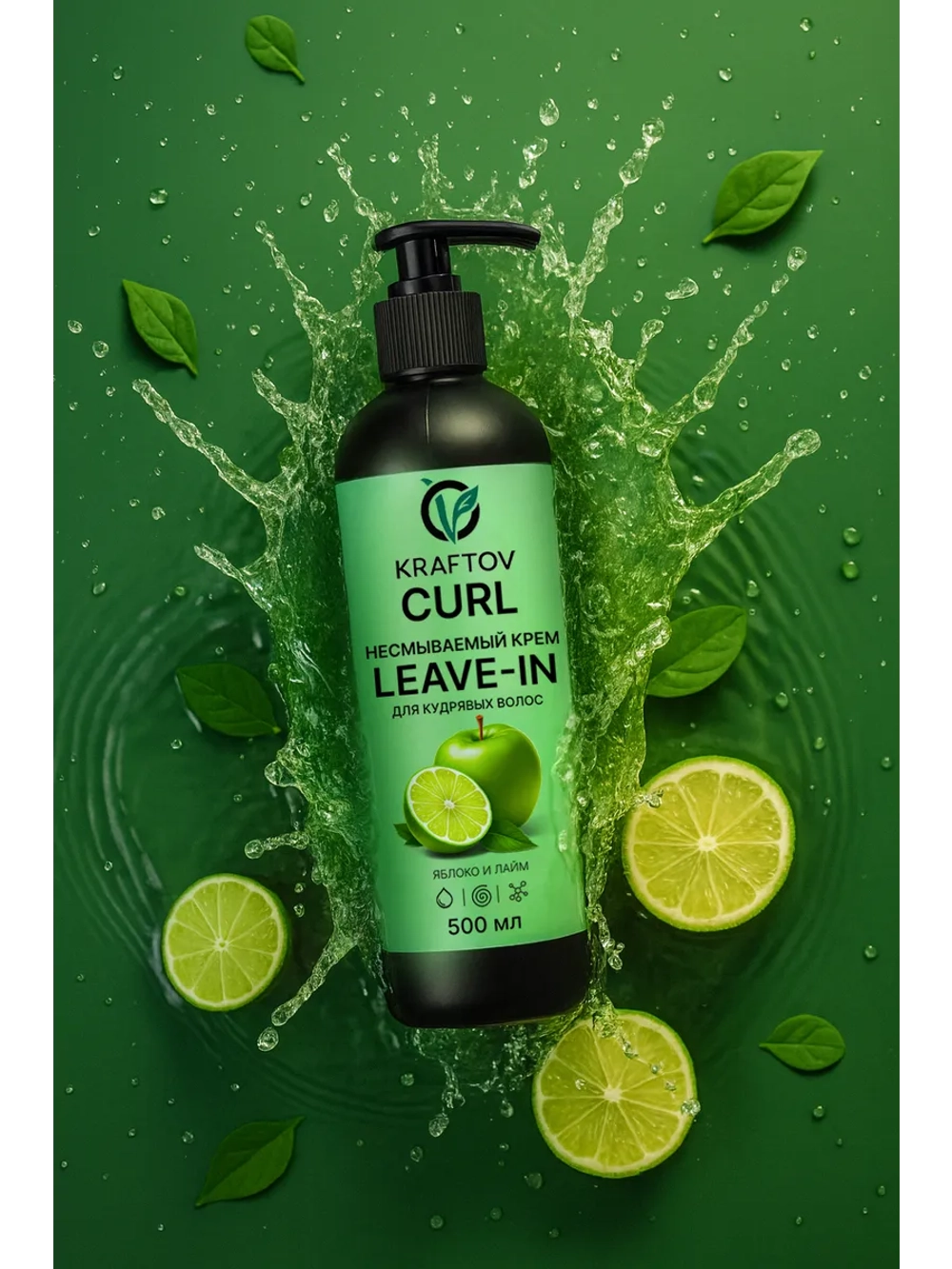 Несмываемым крем Leave-in для кудрявых волос яблоко и лайм