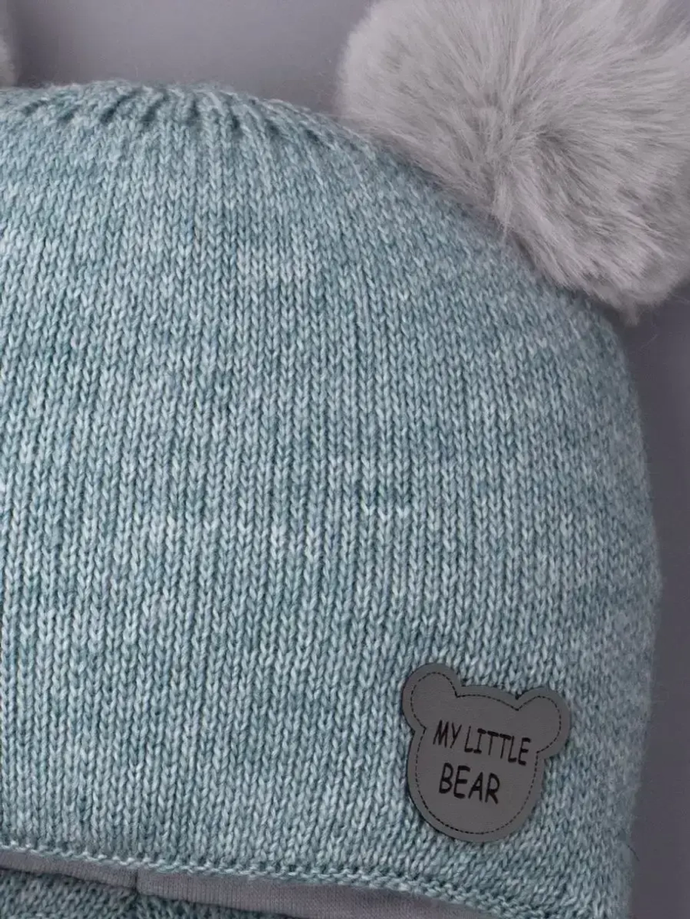 Шапка детская зимняя вязаная с ушками