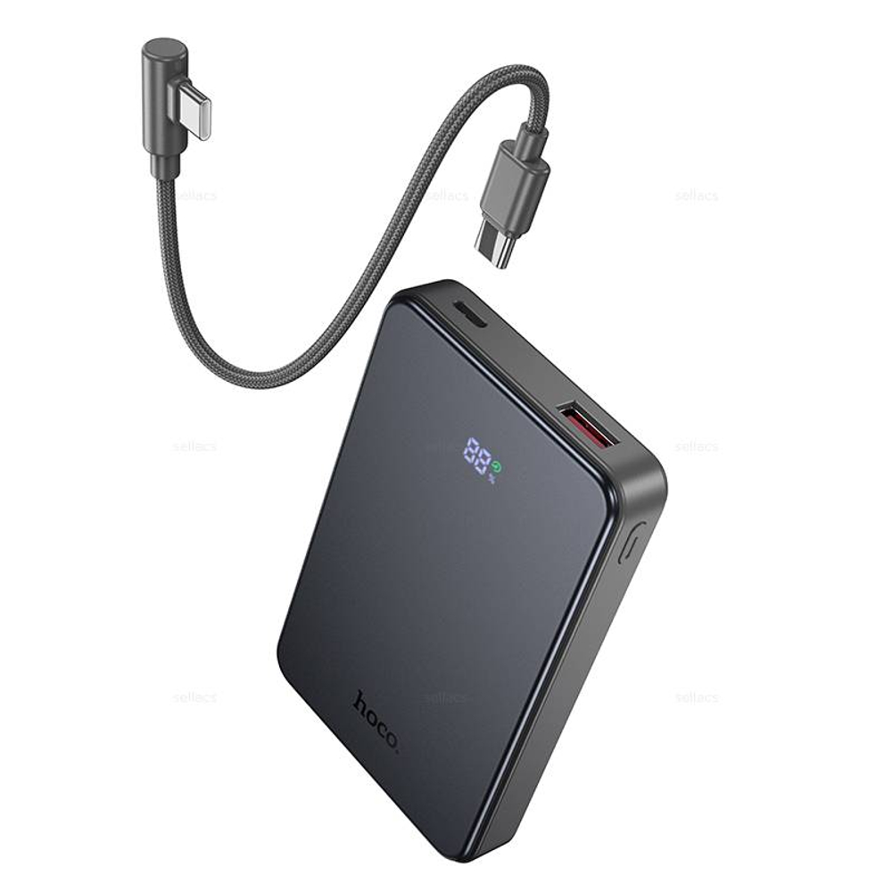 Hoco J170 Starlight 22.5W+PD20W универсальный портативный аккумулятор с кабелем (10000mAh) (metal grey)