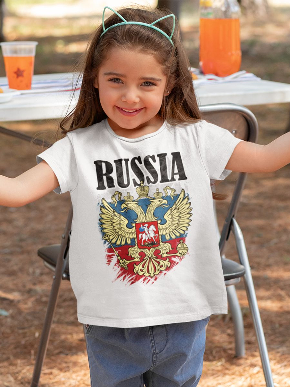 Футболка белая детская патриотическая