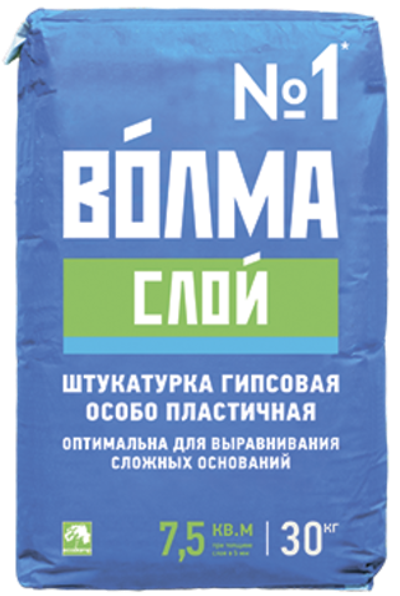 Сухая штукатурная смесь Волма-слой 30 кг