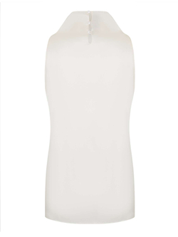 Топ с воротником стойкой из натурального шелка