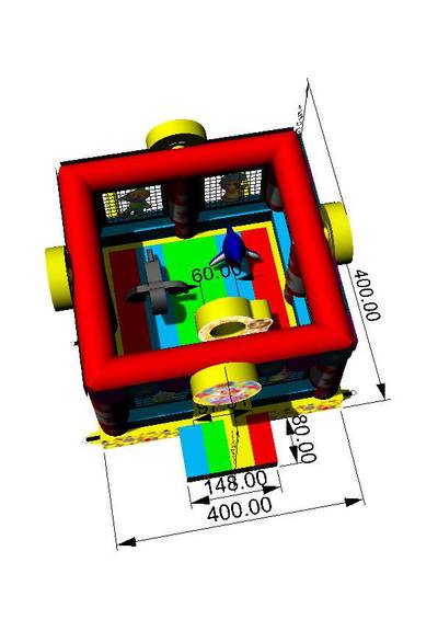 Детский надувной батут "Шатёр цирка" 4*4*2,8 м