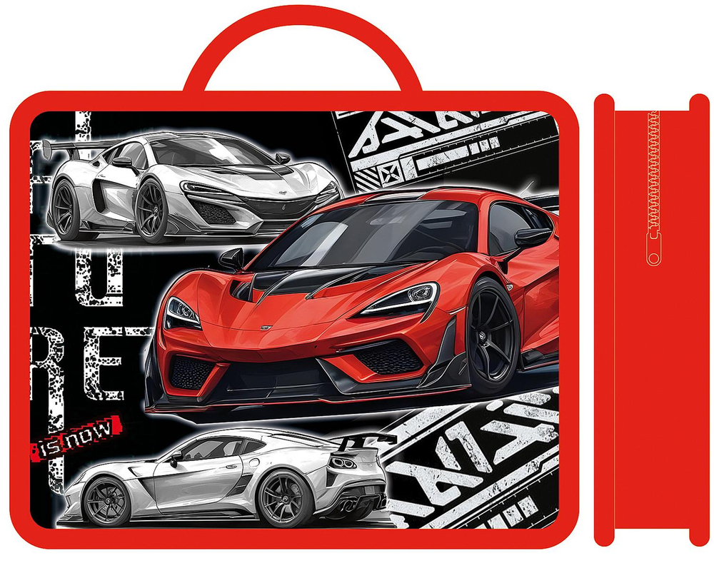 Папка А4 пластиковая, с ручками 330/260/75 "Sport car 2026" (Пчелка)