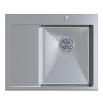 Мойка настол.монтаж 60х50 (3,0) прав. вып 3 1/2  MIXLINE PRO с ФАСКОЙ 20см с сифоном (сатин)