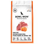 Bowl wow корм сухой для взрослых собак средних пород с индейкой,ягненком,рисом и морковью