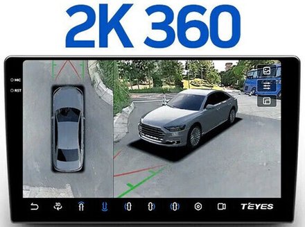 Магнитола для Renault Duster 2015-2020, Lada Largus 2021+ (рамка-накладка) - Teyes CC3-2K-360 на Android 10, 2K QLED, 6Гб+128Гб, CarPlay, 4G SIM-слот, 4 камеры в комплекте