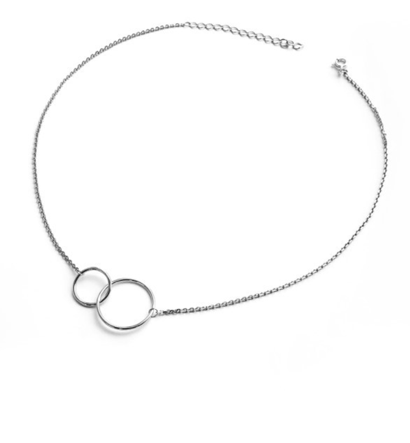 Колье Бесконечность с двумя кольцами