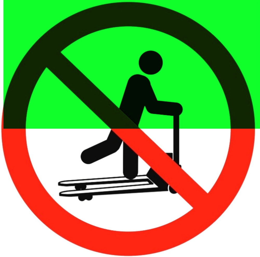 Р41 "Запрещается кататься (стоять) на тележке"