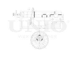 Амортизатор газовый передней подвески правый UNIO SAB-10366