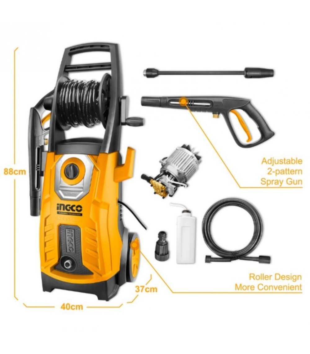 Мойка высокого давления INGCO HPWR28008 INDUSTRIAL 180 бар 2800 Вт