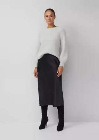 Атласная юбка-миди из вискозы с эластичным поясом Black Label