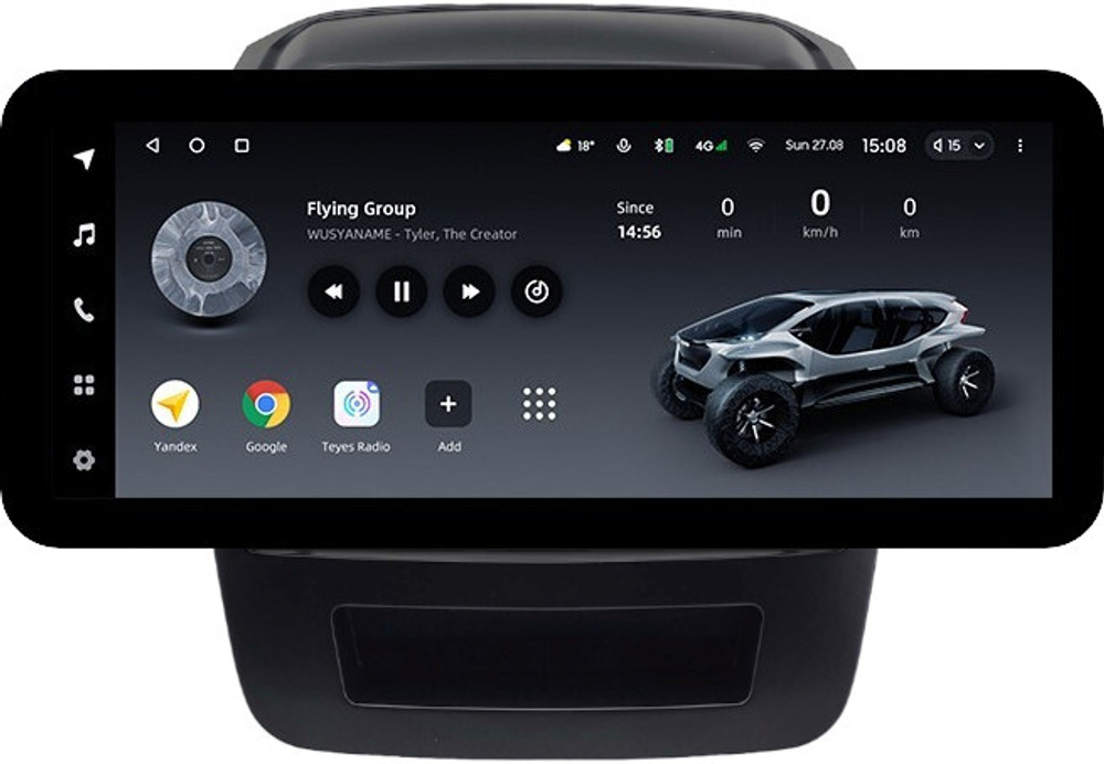 Магнитола для KIA Sorento 2 XM 2012-2016 (климат на ШГУ, рамка большая) - Teyes LUX ONE ROUND монитор 12.3" 2K QLED на Android 10, CarPlay, 4G SIM-слот